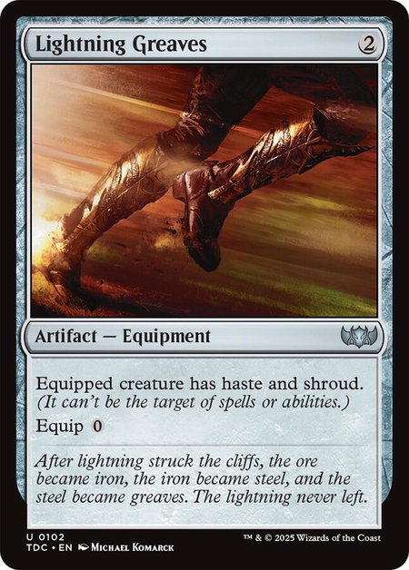 Lightning Greaves - Commander: Tarkir: Dragonstorm Magic: The Gathering trading card