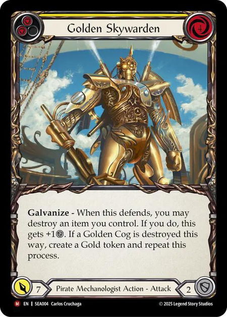 Golden Skywarden trading card from High Seas Golden Skywarden - High Seas Flesh and Blood trading card