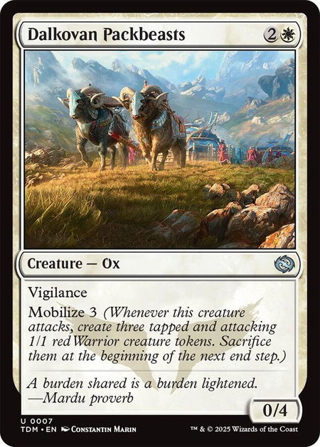Dalkovan Packbeasts - Tarkir: Dragonstorm Magic: The Gathering trading card