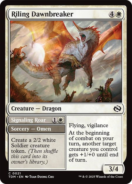 Riling Dawnbreaker - Tarkir: Dragonstorm Magic: The Gathering trading card