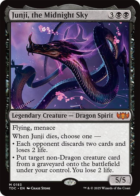 Junji, the Midnight Sky - Commander: Tarkir: Dragonstorm Magic: The Gathering trading card