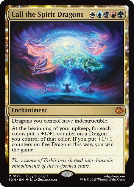 Call the Spirit Dragons - Tarkir: Dragonstorm Magic: The Gathering trading card
