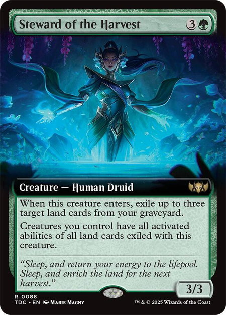 Steward of the Harvest (Extended Art) - Commander: Tarkir: Dragonstorm Magic: The Gathering trading card