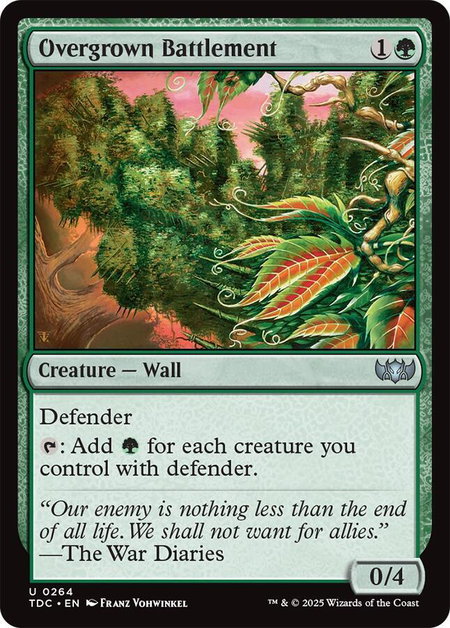 Overgrown Battlement - Commander: Tarkir: Dragonstorm Magic: The Gathering trading card
