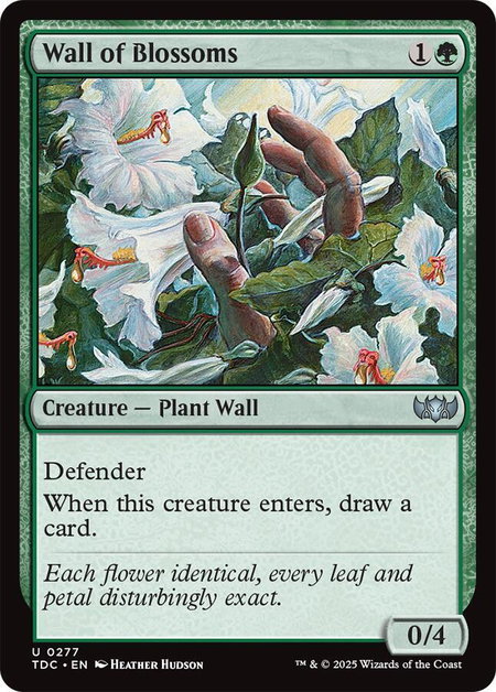 Wall of Blossoms - Commander: Tarkir: Dragonstorm Magic: The Gathering trading card