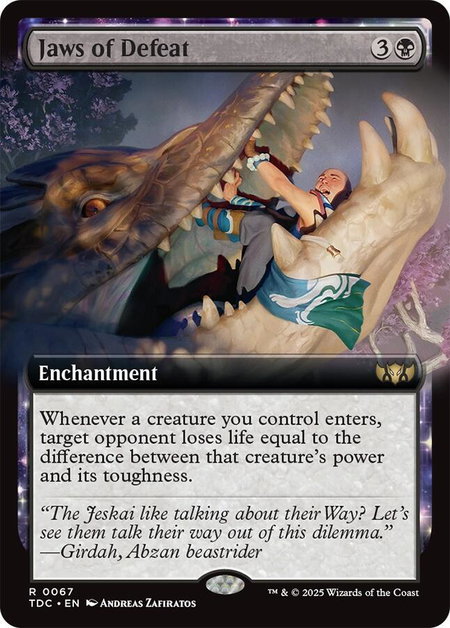 Jaws of Defeat (Extended Art) - Commander: Tarkir: Dragonstorm Magic: The Gathering trading card