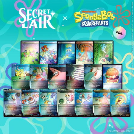 Secret Lair Drop: Our Boss is on Vacation Superdrop: Spongebob Squarepants Bundle - Rainbow Foil Edition trading card from Secret Lair Drop Series Secret Lair Drop: Our Boss is on Vacation Superdrop: Spongebob Squarepants Bundle - Rainbow Foil Edition - Secret Lair Drop Series Magic: The Gathering trading card