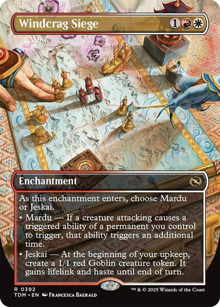 Windcrag Siege (Borderless) - Tarkir: Dragonstorm Magic: The Gathering trading card