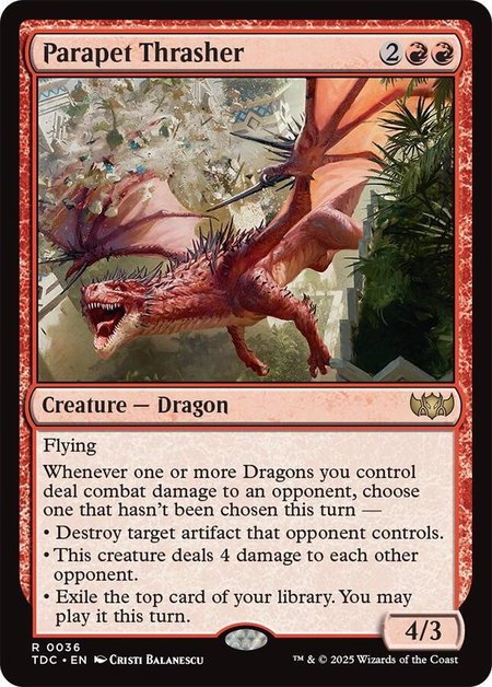 Parapet Thrasher - Commander: Tarkir: Dragonstorm Magic: The Gathering trading card