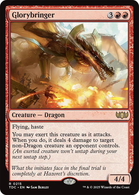 Glorybringer - Commander: Tarkir: Dragonstorm Magic: The Gathering trading card