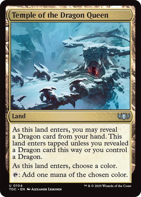 Temple of the Dragon Queen - Commander: Tarkir: Dragonstorm Magic: The Gathering trading card