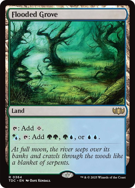 Flooded Grove - Commander: Tarkir: Dragonstorm Magic: The Gathering trading card