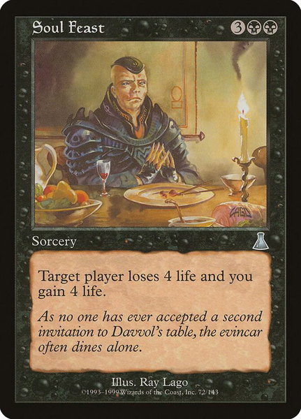 Soul Feast trading card from Urza's Destiny Soul Feast - Urza's Destiny Magic: The Gathering trading card