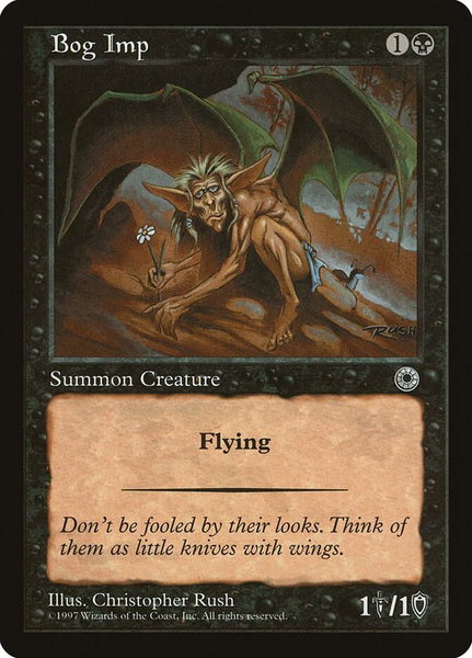 Bog Imp trading card from Portal Bog Imp - Portal Magic: The Gathering trading card