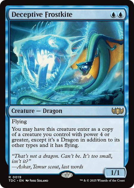 Deceptive Frostkite - Commander: Tarkir: Dragonstorm Magic: The Gathering trading card