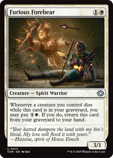 Furious Forebear - Tarkir: Dragonstorm Magic: The Gathering trading card