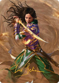 Descendant of Storms Art Card (2/54) (Gold-Stamped Signature) - Art Series: Tarkir: Dragonstorm (AATDM) #2 - Special Magic: The Gathering Trading Card