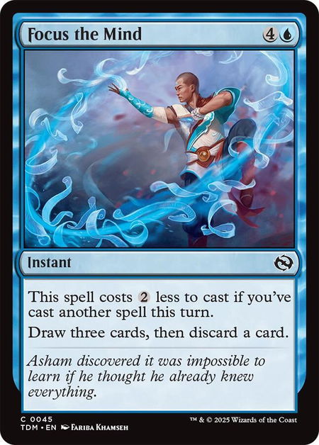 Focus the Mind - Tarkir: Dragonstorm Magic: The Gathering trading card