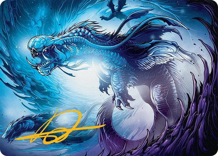 Roiling Dragonstorm Art Card (33/54) (Gold-Stamped Signature) - Art Series: Tarkir: Dragonstorm Magic: The Gathering trading card