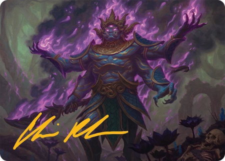 Rot-Curse Rakshasa Art Card (13/54) (Gold-Stamped Signature) trading card from Art Series: Tarkir: Dragonstorm Rot-Curse Rakshasa Art Card (13/54) (Gold-Stamped Signature) - Art Series: Tarkir: Dragonstorm Magic: The Gathering trading card