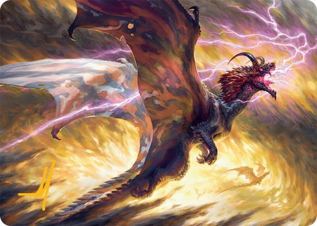 Stormscale Scion Art Card (17/54) (Gold-Stamped Signature) - Art Series: Tarkir: Dragonstorm Magic: The Gathering trading card
