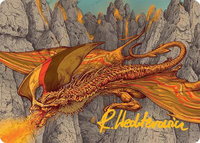 Magmatic Hellkite Art Card (34/54) (Gold-Stamped Signature) - Art Series: Tarkir: Dragonstorm (AATDM) #34 - Special Magic: The Gathering Trading Card
