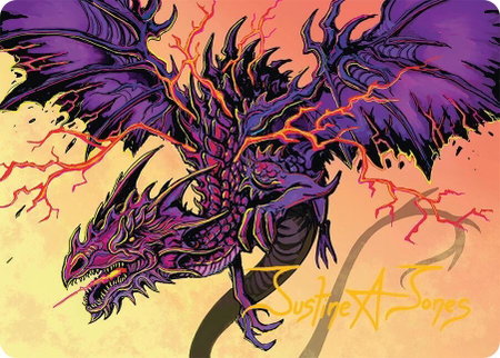 Stormshriek Feral Art Card (35/54) (Gold-Stamped Signature) trading card from Art Series: Tarkir: Dragonstorm Stormshriek Feral Art Card (35/54) (Gold-Stamped Signature) - Art Series: Tarkir: Dragonstorm Magic: The Gathering trading card