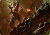 Sarkhan's Resolve Art Card (18/54) - Art Series: Tarkir: Dragonstorm (AATDM) #18 - Special Magic: The Gathering Trading Card