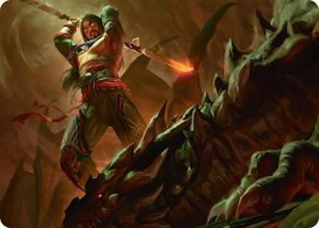 Sarkhan's Resolve Art Card (18/54) - Art Series: Tarkir: Dragonstorm Magic: The Gathering trading card