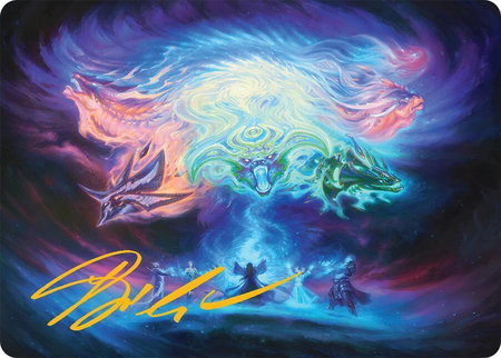 Call the Spirit Dragons Art Card (21/54) (Gold-Stamped Signature) - Art Series: Tarkir: Dragonstorm Magic: The Gathering trading card