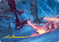 Dragonback Assault Art Card (22/54) (Gold-Stamped Signature) - Art Series: Tarkir: Dragonstorm (AATDM) #22 - Special Magic: The Gathering Trading Card