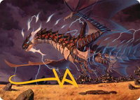 Neriv, Heart of the Storm Art Card (25/54) (Gold-Stamped Signature) - Art Series: Tarkir: Dragonstorm (AATDM) #25 - Special Magic: The Gathering Trading Card