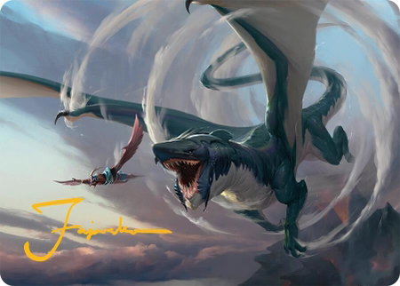 Whirlwing Stormbrood Art Card (27/54) (Gold-Stamped Signature) - Art Series: Tarkir: Dragonstorm Magic: The Gathering trading card