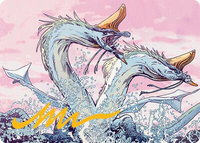 Twinmaw Stormbrood Art Card (39/54) (Gold-Stamped Signature) - Art Series: Tarkir: Dragonstorm (AATDM) #39 - Special Magic: The Gathering Trading Card