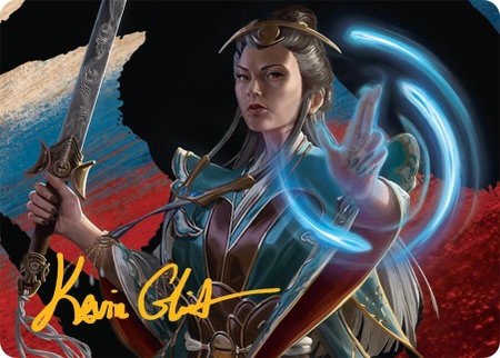 Narset, Jeskai Waymaster Art Card (44/54) (Gold-Stamped Signature) - Art Series: Tarkir: Dragonstorm Magic: The Gathering trading card