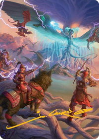 All-Out Assault Art Card (50/54) (Gold-Stamped Signature) - Art Series: Tarkir: Dragonstorm (AATDM) #50 - Special Magic: The Gathering Trading Card