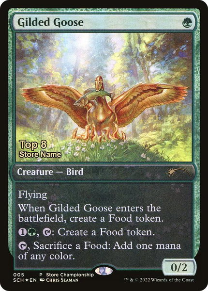 Gilded Goose (Top 8) trading card from Game Day & Store Championship Promos Gilded Goose (Top 8) - Game Day & Store Championship Promos Magic: The Gathering trading card