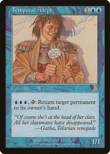 Temporal Adept trading card from Urza's Destiny Temporal Adept - Urza's Destiny Magic: The Gathering trading card