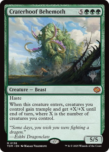 Craterhoof Behemoth - Promo Pack: Tarkir: Dragonstorm Magic: The Gathering trading card