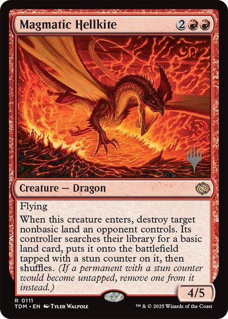 Magmatic Hellkite - Promo Pack: Tarkir: Dragonstorm Magic: The Gathering trading card