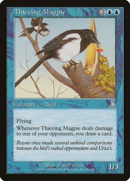 Thieving Magpie trading card from Urza's Destiny Thieving Magpie - Urza's Destiny Magic: The Gathering trading card