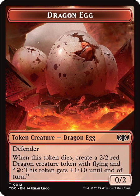 Dragon Egg // Dragon (0013) Double-Sided Token - Commander: Tarkir: Dragonstorm Magic: The Gathering trading card