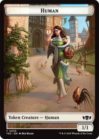 Human // Rat Double-Sided Token - Commander: Tarkir: Dragonstorm (TDC) #5 // 9 - Token Magic: The Gathering Trading Card
