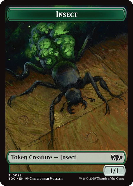Insect (0022) // Zombie Druid Double-Sided Token - Commander: Tarkir: Dragonstorm Magic: The Gathering trading card