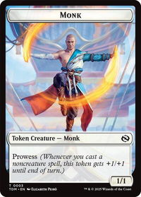 Monk // Treasure Double-Sided Token - Tarkir: Dragonstorm (TDM) #3 // 16 - Token Magic: The Gathering Trading Card