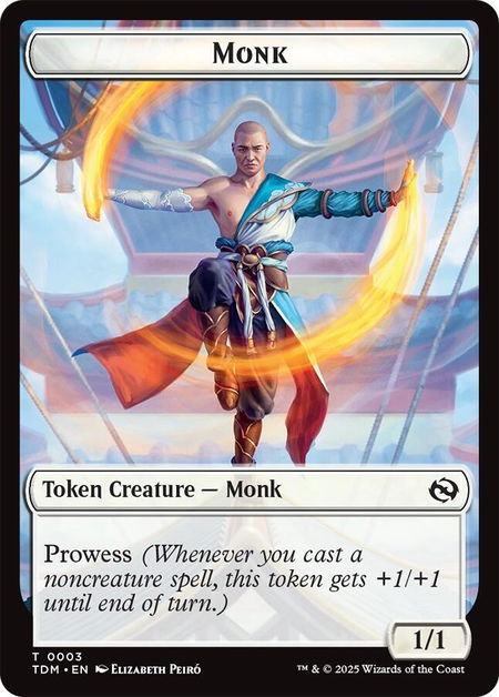 Monk // Treasure Double-Sided Token - Tarkir: Dragonstorm Magic: The Gathering trading card