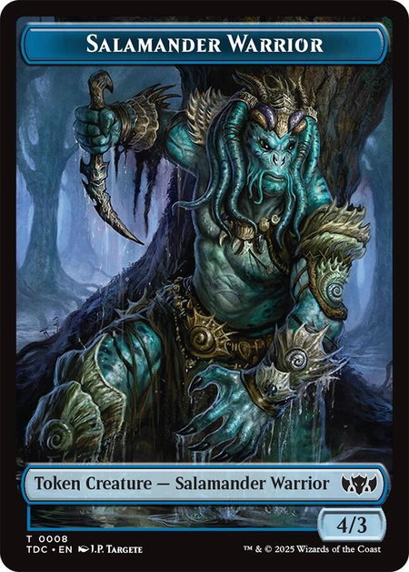 Salamander Warrior // Zombie Druid Double-Sided Token - Commander: Tarkir: Dragonstorm Magic: The Gathering trading card