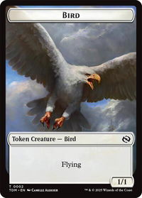 Bird // Monk Double-Sided Token - Tarkir: Dragonstorm (TDM) #2 // 3 - Token Magic: The Gathering Trading Card