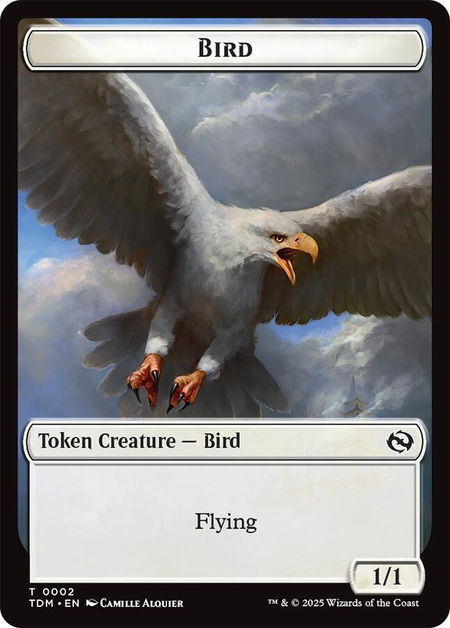 Bird // Monk Double-Sided Token - Tarkir: Dragonstorm Magic: The Gathering trading card