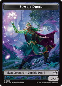 Zombie Druid // Treasure Double-Sided Token - Tarkir: Dragonstorm (TDM) #10 // 16 - Token Magic: The Gathering Trading Card